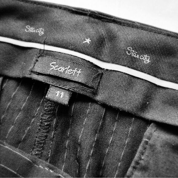 Scarlett Black Pinstripe Stretch Dress Pants Women’s Size 11 | Slim Boot Trouser - Picture 3 of 10